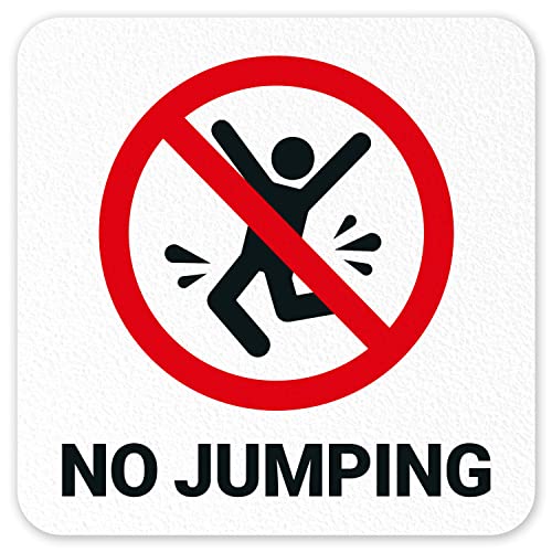 No Jumping Vinyl Adhesive Pool Depth Marker, (SI-7453) 6x6 inches, Pool