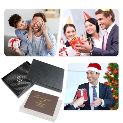 Personalized Christmas Birthday Gifts Slim Minimalist RFID Leather Wallet for Men Dad Husband Boyfriend, Custom Initial Travel Business Card Credit Card Holder Front Pocket Wallets for Men, G2