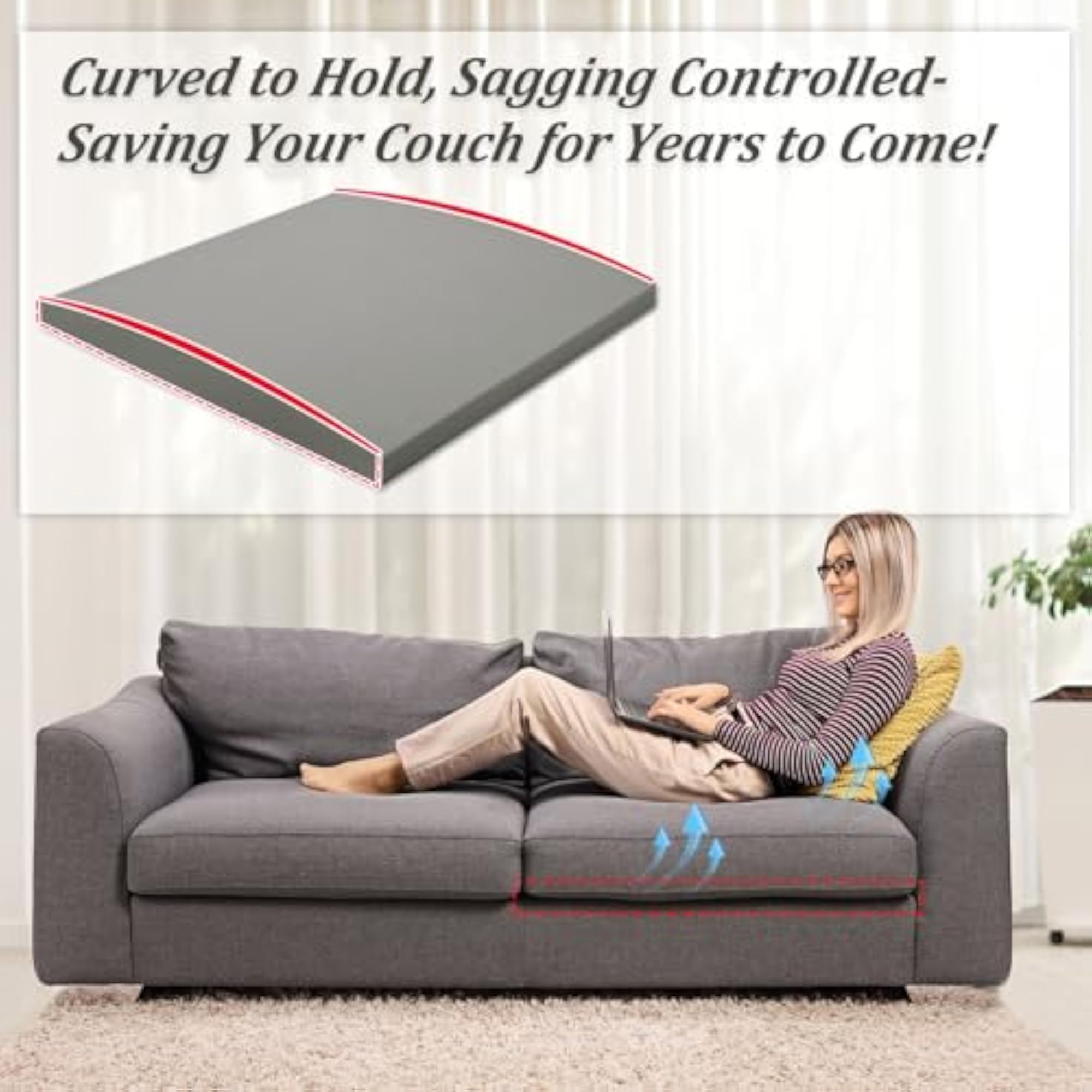 Couch Cushion Support for Sagging Seat, 20X20X2 Inches