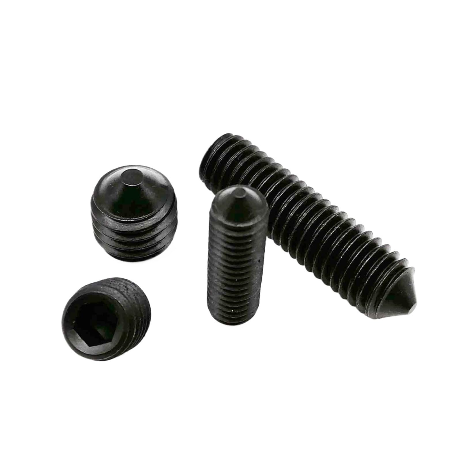 50 Vite di fissaggio conica con estremità conica esagonale DIN914 con bullone a testa piatta M3 M4 M5 M6 M8 acciaio legato nero 12,9(50pcs M6x6mm)