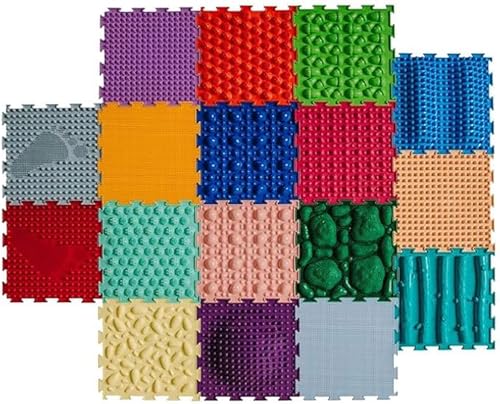 HOMEHUT Ortodon Earthy Tones Modular Sensory Mat - 17 Pieces