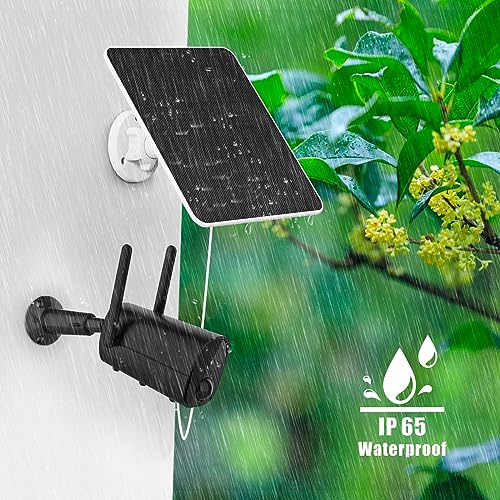 6 W Solarpanel für Überwachungskamera, 5 V Solarmodul-Ladegerät für den Außenbereich, wiederaufladbare Akku-Kamera, IP65 wasserdichte Solarmodule mit verstellbarer Sicherheits-Wandhalterung, 3 m