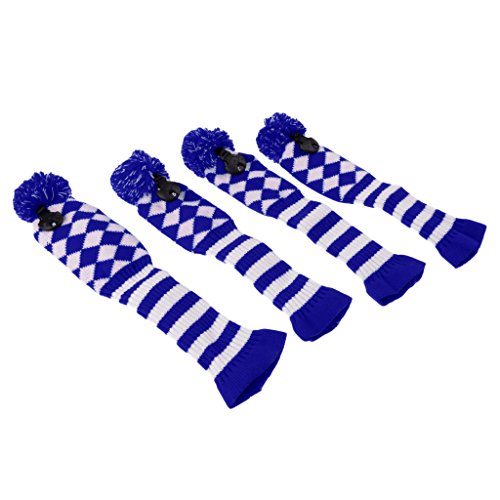 YIJU 4Pcs Knit Headcover Long - Azul