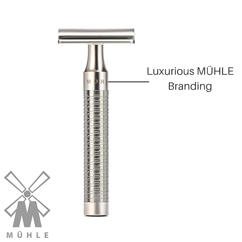 Miniatura 3 de MÜHLE ROCCA R89 - Maquinilla de afeitar de seguridad de doble filo (peine cerrado)  Acero inoxidable mate puro  Perfecto para uso diario  Afeitado