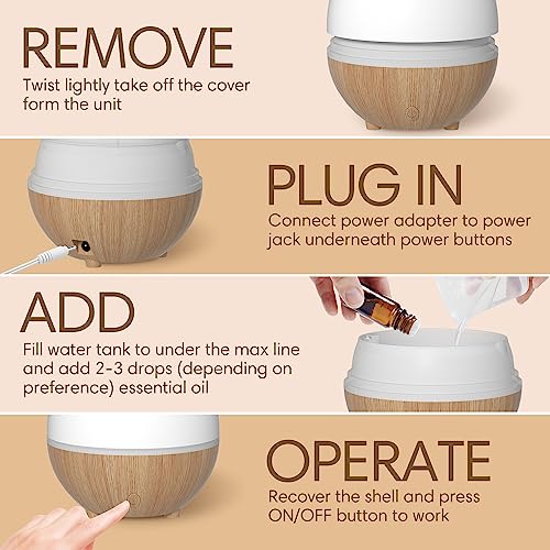 SALKING Essential Oil Diffuser, 100ml Small Aromatherapy Ultrasonic Cool Mist Humidifier with Warm White Lights, Auto Shut-Off Function, for Office Home - Image 8