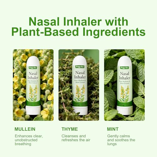 Image of PUFFIAIR Mullein Nasal Sticks (3 Pack) 丨Pure Mullein & Mint Extract丨 Boost Focus, Reduce Fatigue & Stuffy Noses 丨 Support Craving Relief for Smokers, Energy Boost & Respiratory Health