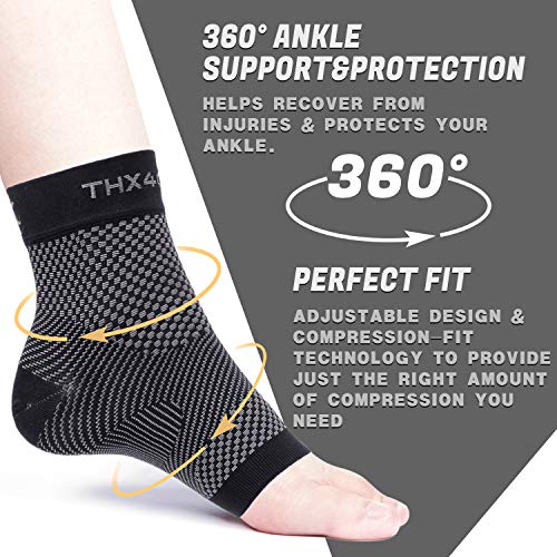 Thx4Copper Ankle Brace(Pair)-Great Foot Care Compression Support For Injury Recovery, Ankle Pain Relief, Swelling, Sprained Ankle, Achilles, Tendonitis, Heel Spurs-Perfect Ankle Sleeve Men&Women #TOP3