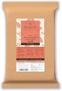 Cocoacraft 85% Bitter Dark Chocolate Couverture Tempered Slab (1KG) Chocolate Bar | 100% Natural | Handmade Artisinal Couv...