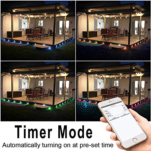 Sumaote Bluetooth Deck Lights Kit, 20Pcs Φ1.38 Rgb Half Moon Low Voltage Recessed Deck Lights Bluetooth App Control Landscape Lighting Waterproof Outdoor For Yard Step Railing Fence, Black #TOP4