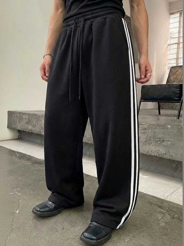 Image of Imsa Moda Men's Loose Fit Polycotton Casual Trousers Pants | Regular Fit Sports Stylish Track Pant | Comfortable Sweatpants for Men