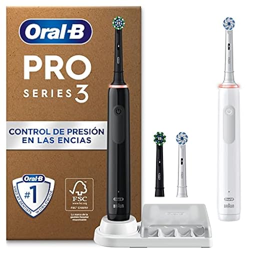 Oral-B Pro 3 Pack De 2 Cepillos de Dientes Eléctricos con Mango Recargable y 4 Cabezales de Recambio, 3 Modos De Cepillado Con Modo Sensible, Temporizador, Diseñado por Braun, Negro y Blanco | Ya disponible en tu tienda friki favorita! En mundofriki.es! Oral-B Pro 3 Pack De 2 Cepillos de Dientes Eléctricos con Mango Recargable y 4 Cabezales de Recambio, 3 Modos De Cepillado Con Modo Sensible, Temporizador, Diseñado por Braun, Negro y Blanco | Ya disponible en tu tienda friki favorita! En mundofriki.es!