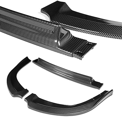 3PCS Front Bumper Body Kit Spoiler Lip fit for Compatible with 2008-2015 Mitsubishi Lancer, RA-Style Splitter Trim Protection Spoiler, Air-Dam-Chin (Painted Carbon Look Style)