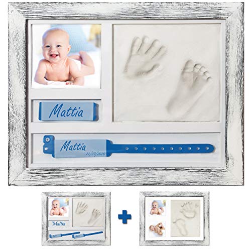 A&M Italia Cornice Impronte Neonato Effetto Shabby - Multi Configurazioni PortaBracciale Nome e Foto A&M Italia Cornice Impronte Neonato Effetto Shabby - Multi Configurazioni PortaBracciale Nome e Foto
