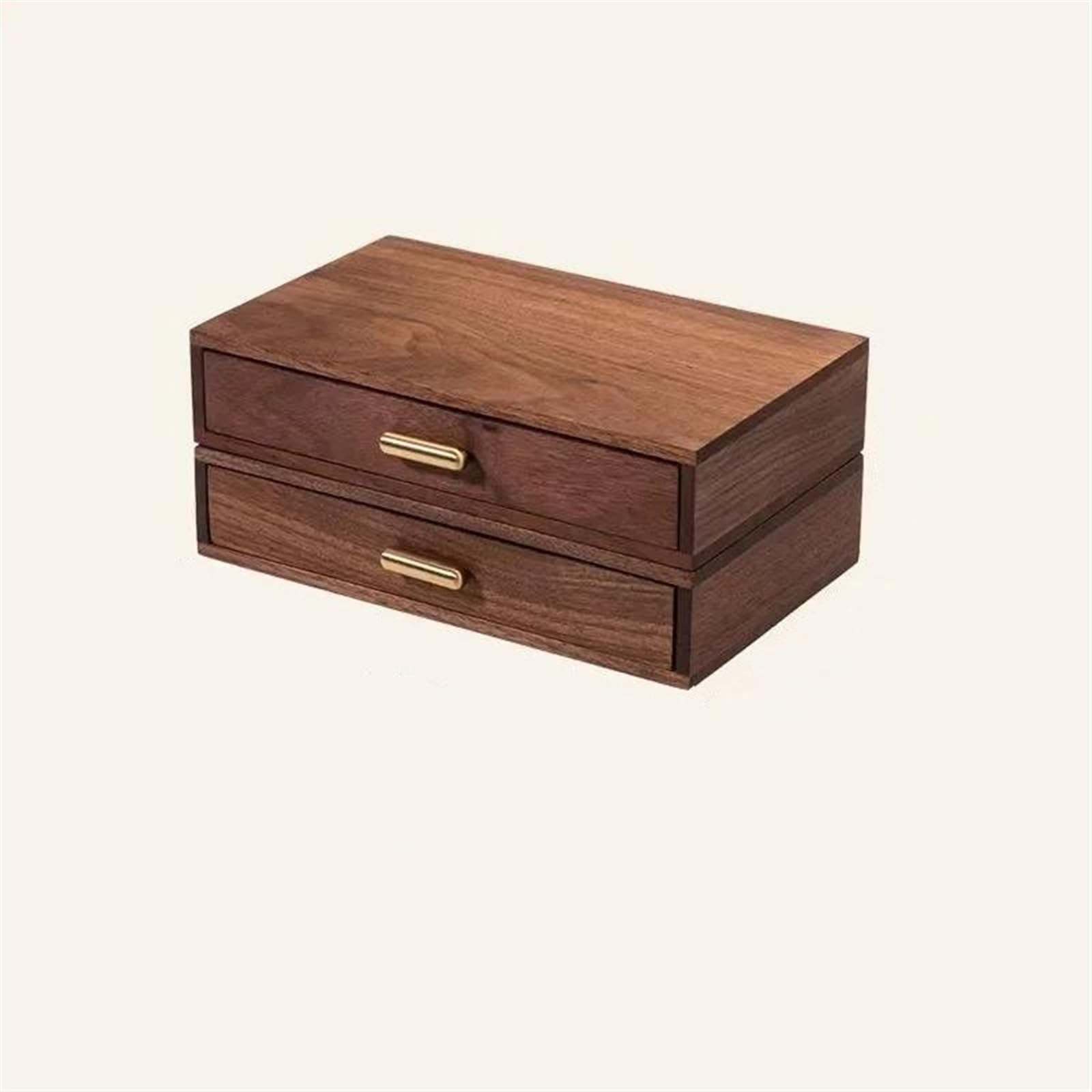 XBTGS Caja de almacenamiento de madera maciza con cajón de 1 a 3 capas, estante de nogal, cajas de almacenamiento de joyas para joyas, un color, 5,2 cm, un color: 10,4 cm, un color: 10,4 cm