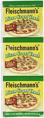 Fleischmann's Pizza Crust Yeast, Specially Formulated For Pizza Crust, 0.75 oz (Pack of 4)