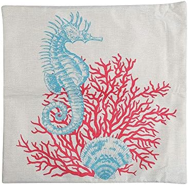 ArtyeaCotton and Flax Park Theme Decorative Pillow Cover Case 18" x 18" Square Shape-Ocean-Beach-Print, 18¡Á18, 4655
