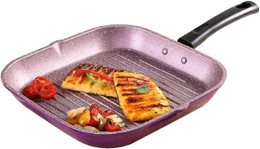 Wonderchef Valencia Non-Stick Grill Pan | Cool Touch Bakelite Handle | Pure Grade Aluminium| PFOA Free| Size 24 cm | 1.5 litres Capacity | 1 Year Warranty | Purple