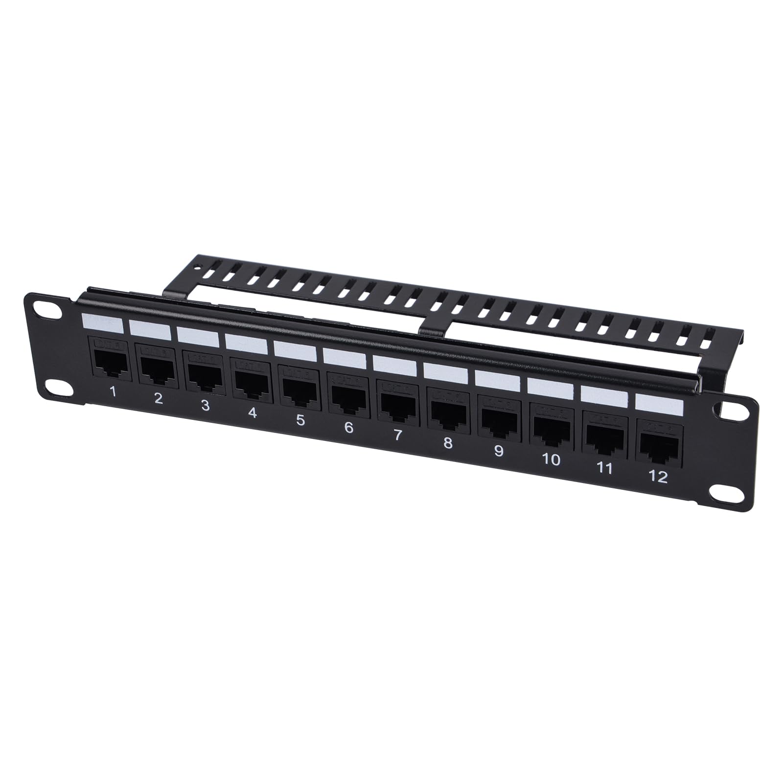 GeeekPi Panneau de brassage 12 ports Cat6, panneau modulaire à montage en rack 1U avec coupleur Keystone et gestion des câbles pour DeskPi RackMate T1/T0/T2/T0 Plus/T1 Plus, rack serveur et armoire