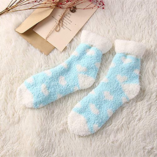 Fxaelian 2 Pairs Fleece Slipper Socks Fuzzy Fluffy Thermal Sleeping Winter Socks Women Teen Girls2