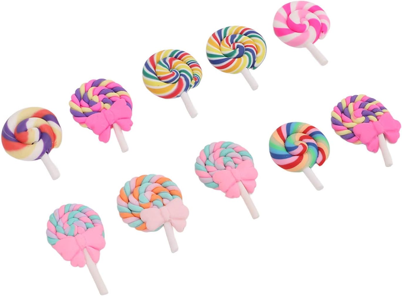 かわいい粘土の装飾 ジュエリーdiyキーホルダー用の10個のプレミアム粘土ロリポップ装飾 ディズニープリンセスのベビーグッズも大集合