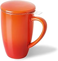 Vista 10 de Sweejar Taza de Té de Porcelana con Infusor y Tapa, Tetera con Filtro, Colador Infusor de Tazas de Té de Hojas Sueltas, 16 Fl Oz para Azul degradado