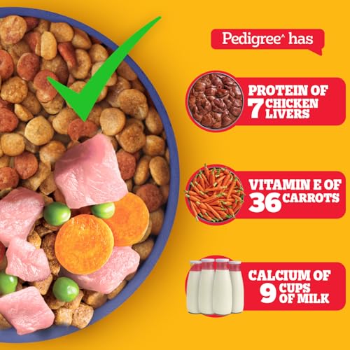 Image of Pedigree Puppy Dry Dog Food, Chicken & Milk, 10 kg, Contains 37 Essential Nutrients, 100% Complete & Balanced Food for Puppies