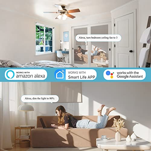 Image of Universal Hunter Ceiling Fan Remote Control Kit, Smart Wi-Fi Control Kit | Works for Hunter Harbor Breeze Hampton Bay, Compatible with Alexa, Google Assistant and Smart Life App, 3-Speed, Light Dimmer
