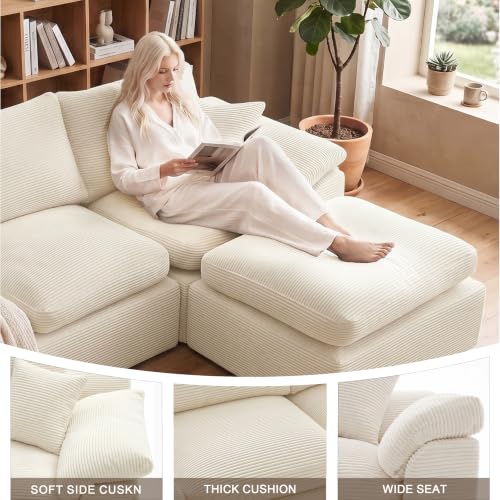 Image of 78 inch Loveseat Sofa, Small Boneless Couch for Living Room, Beige | Love Seat, Couches for Living Room & Apartments & Bedroom, Deep Seat, Kid & Pet Friendly, Family Ready
