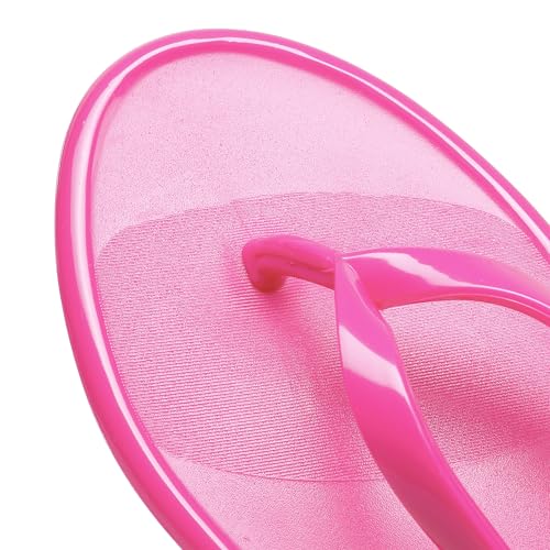 Image of Womens Flip Flops Thong Sandals Jelly Shoes Flat for Ladies Slides Black Slippers Size 9 Slip On Summer Beach Dressy