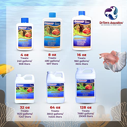 Drtim's Aquatics Freshwater Aquacleanse Tap Water Detoxifier – For Fish Tanks, Aquariums – Eliminates Toxic Chemicals, Odors – Reduces Ammonia, Chlorine, Chloramines, Build Up – 960 Gallons #TOP4