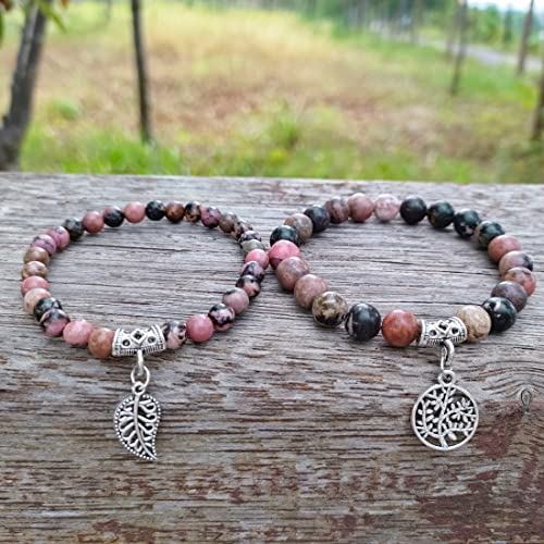 Image of YGLINE Tree of Life Yoga Healing Stone Bracelets,Multilayer Lotus Chakra Stone Reiki Bracelet Sets,Anxiety Crystal Natural Stone,for Women Stress Relief