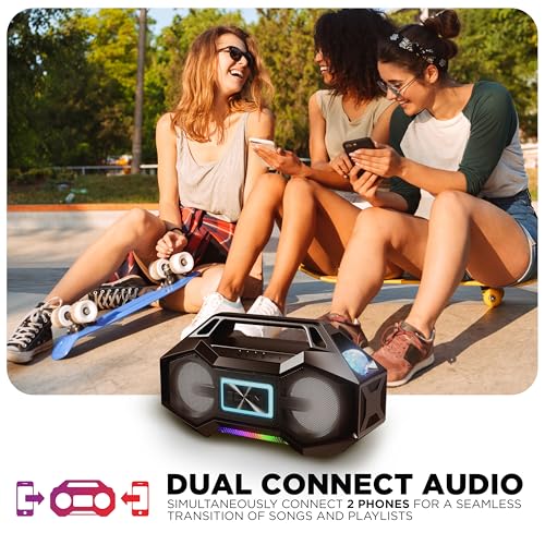Ion Party Rocker Go: Portable Bluetooth Speaker with Lights, Battery, FM Radio, USB, and Water Resistance
