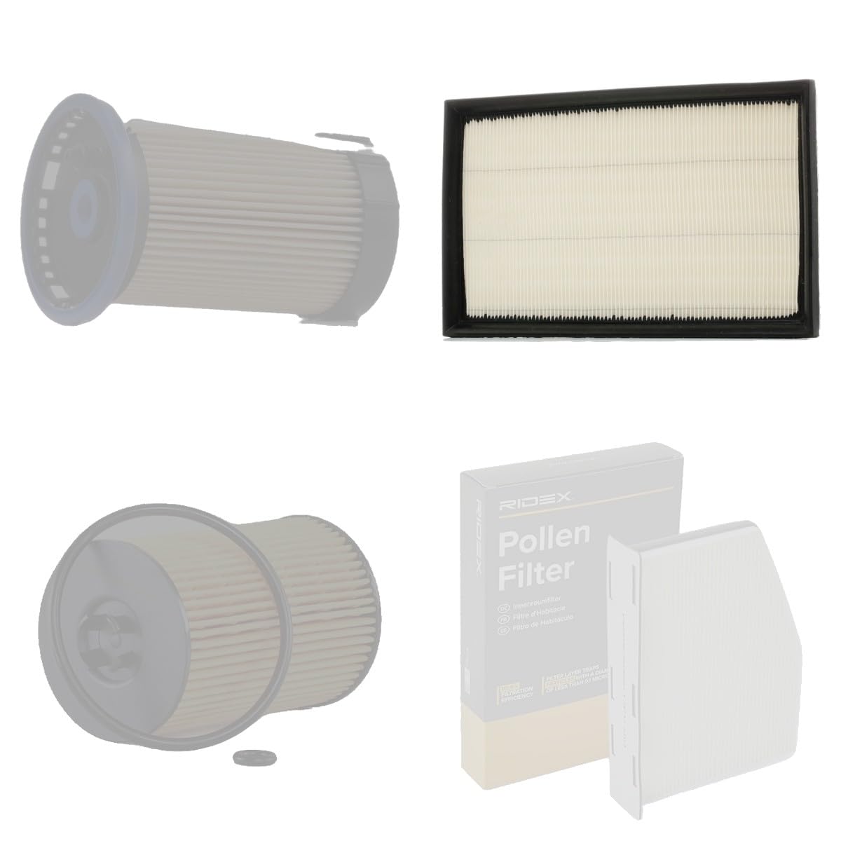 RIDEX 4055F28834 Kit de filtros con juntas con filtro previo Compatible con VW Passat B8 Variant 3G5, CB5 Gasóleo