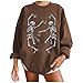 RHXWFDG Pullover Femle Comfy Extra Longue Formation Pullovers Long Sleeve Branché Pullovers Madame Doux Polyester Tête De Mort Col Rond Automne