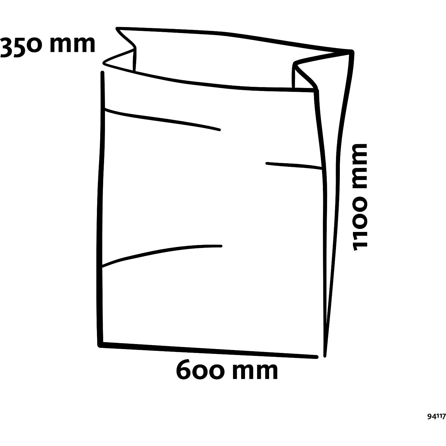 kaiserkraft | Seitenfalten Abfallsäcke Premium | LDPE | 180 l | LxBxH 600 x 350 x 1100 mm | 40 µm | Grau | VE 200 Stk