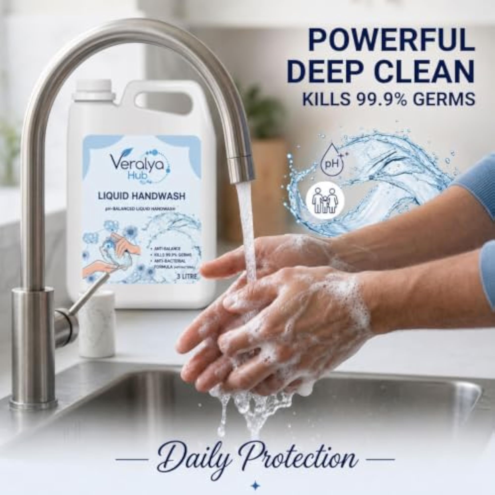 Liquid Hand Wash pH-Balanced Formula 5 Litres, Refill Pack