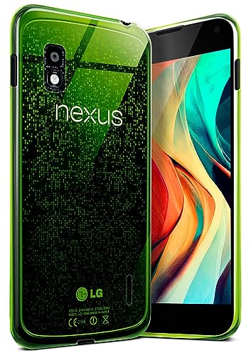 moex Aero Funda Compatible con el LG Google Nexus 4. Funda Protectora para teléfono móvil Completamente Transparente, Hecha de Silicona Ultrafina, Verde Lima