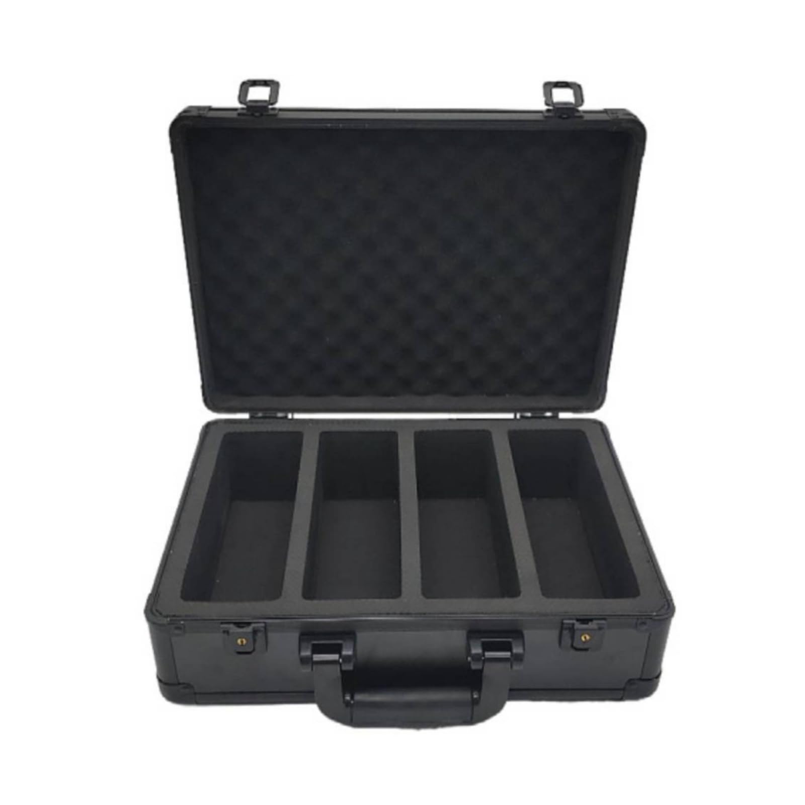 Qianly Caja para Tarjetas Graduadas Seguro Rígido, Maletín para Cartas, Portátil, Maletín con Asa Cartas, Exposiciones, 430x300x165mm, 4 Ranuras