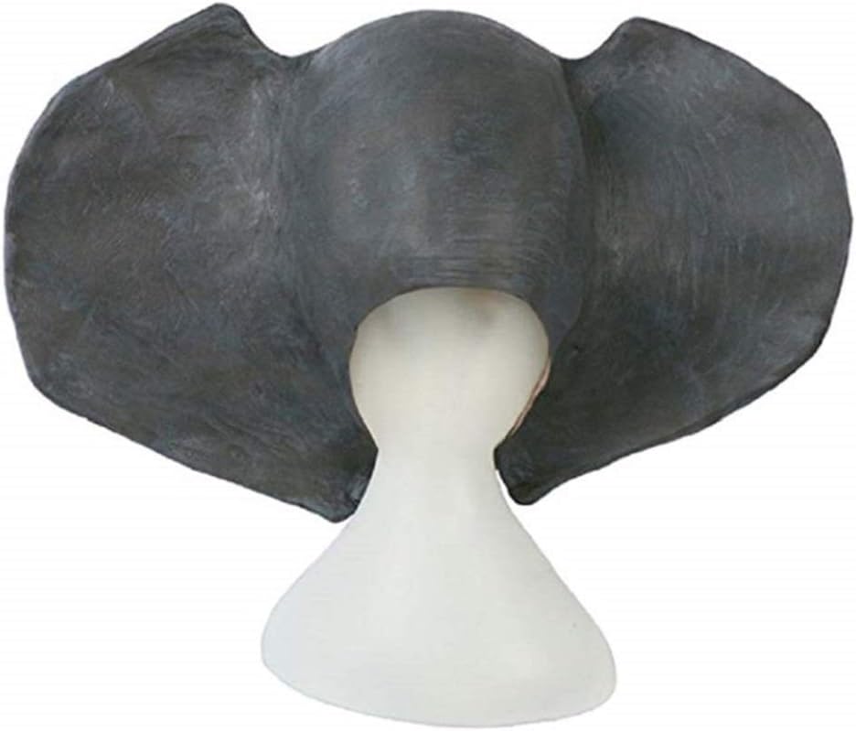 1 Pcs Halloween Masquerade Elephant Mask Headpiece,Latex Animal Full Head African Elephant Mask,Funny Animal,for Fancy Masquerade Party (Grey)