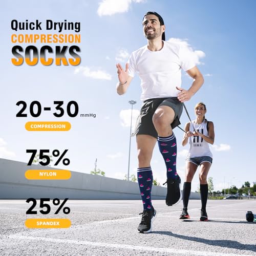 Image of bropite Compression Socks for Women &Men Circulation-Support Knee High Socks 20-30 mmhg-Best for Running,Medical,Nurse,Travel