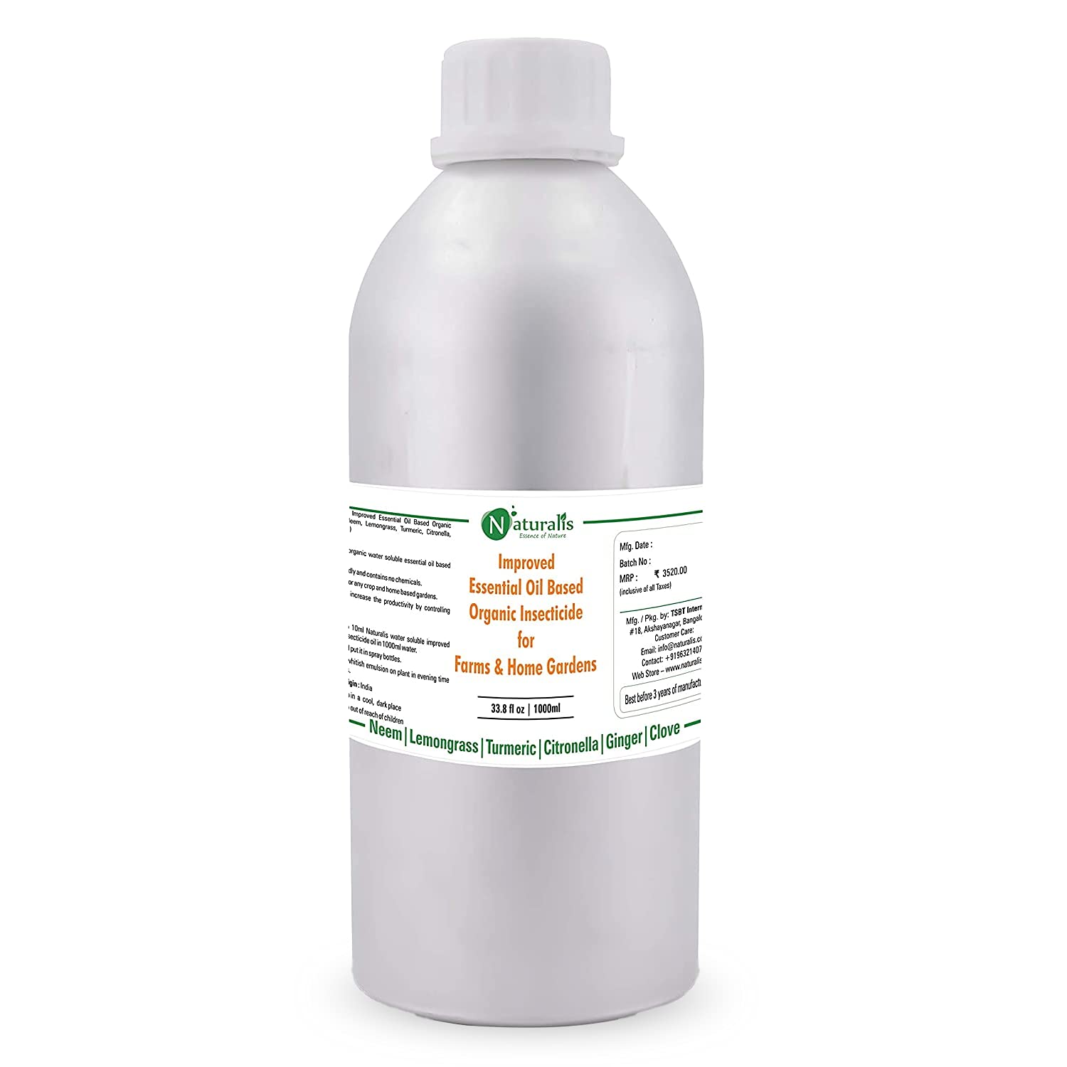 Naturalis New Improved Essential Oil Based Organic Insecticide (Neem, Lemongrass, Citronella, Turmeric) Farms & Home Gardens 1000ml-picture-58