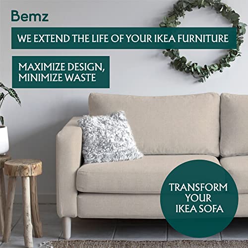 Bemz Classic Karlstad Sofa Cover – Replacement For Ikea 7 Piece Fitted Couch Cover Set Only Fits Ikea Karlstad 3 Seater Sofa – Couch Cushion Sofa Slipcovers For 3 Seat Cushion Couch – Natural #TOP2