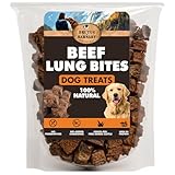 BRUTUS & BARNABY Beef Lung Bites for Dogs - 100% Single Ingredient Dog Treat Made in USA - Protein Packed, Crunchy, Healthy Dog Treats - Grain Free, Rawhide Free, No Additives