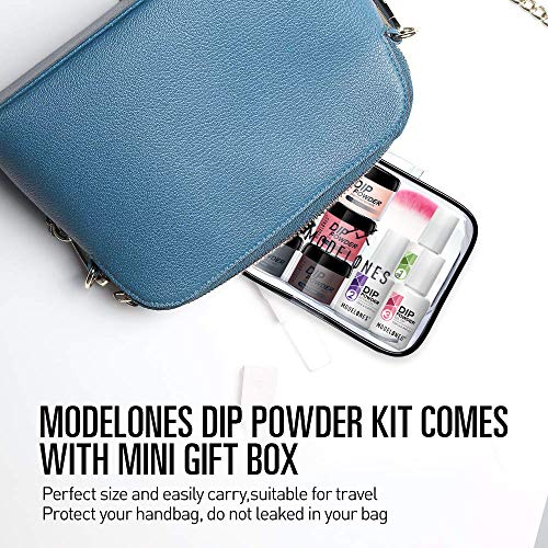 Dipping Powder Nail Starter Kit Nude Gray 6 Colors,Dip Powder System Starter Nail Kit Acrylic Dipping System for French Nail Manicure Nail Art Set Essential Kit,Portable Kit for Travel - Thumbnail 5