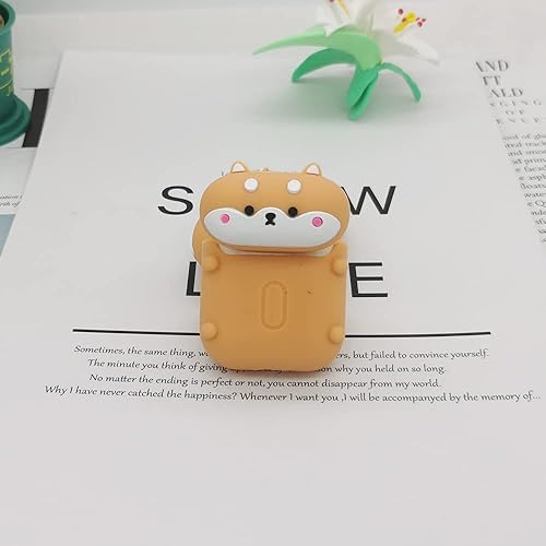 Miniatura 5 de Dehoko Funda compatible con AirPods Corgi de 1 2 generación, funda protectora de silicona 3D de dibujos animados Kawaii divertido lindo diseño de