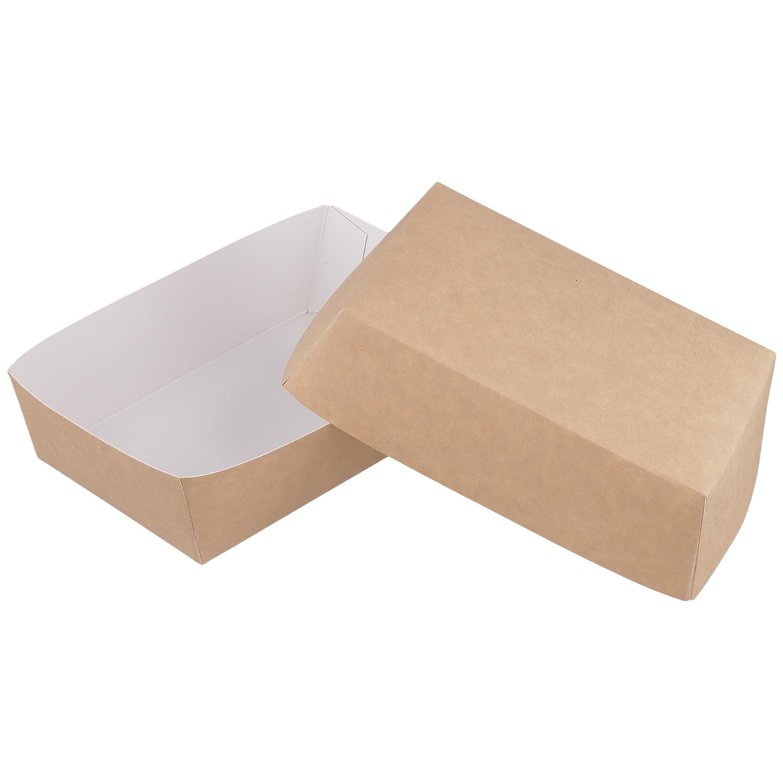 KEILEOHO Lot de 100 bols en carton jetable, 13 x 8 x 4 cm, pour saucisse au curry, frites, macarons, salade, collations, barquette alimentaire