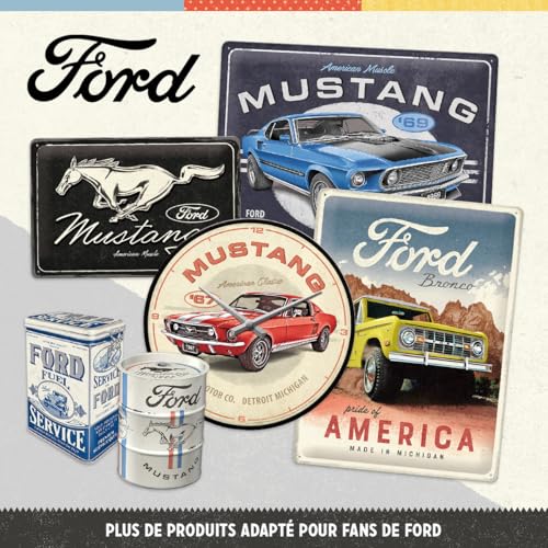 Boîte en tôle Ford Mustang de qualité supérieure, récipient rétro haut de gamme 2,5 litres - 8