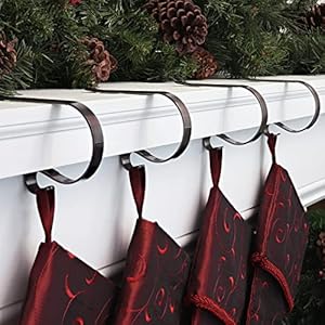 Haute Decor The Original MantleClip® - 4 Pack (Oil-Rubbed Bronze) - Hang Christmas Stockings Safely and Securely from Mantels Up to 3 Inches Thick Haute Decor The Original MantleClip 4 Pack Oil Rubbed Bronze Hang Christmas Stockings Safely and Securely from Mantels Up to 3 Inches Thick