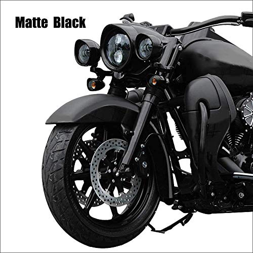 Image of NTHREEAUTO 4.5 inch Motorcycle Fog Light Visor Trim Ring Passing Lamp Frenched Rings Auxiliary Lights Decorate Accessories Compatible with 1962-later Harley (Matte Black)