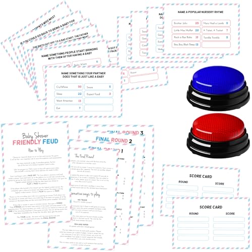 Juego Trivia Baby Shower con Buzzers y Tarjetas miniatura 1